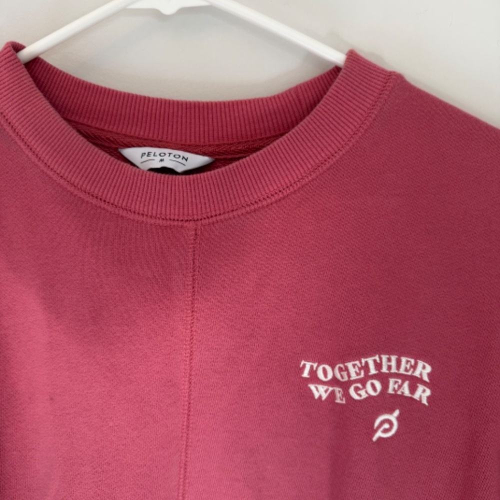 Peloton Women’s Pink Cropped Sweatshirt | “Together We Go Far” - Picture 2 of 4